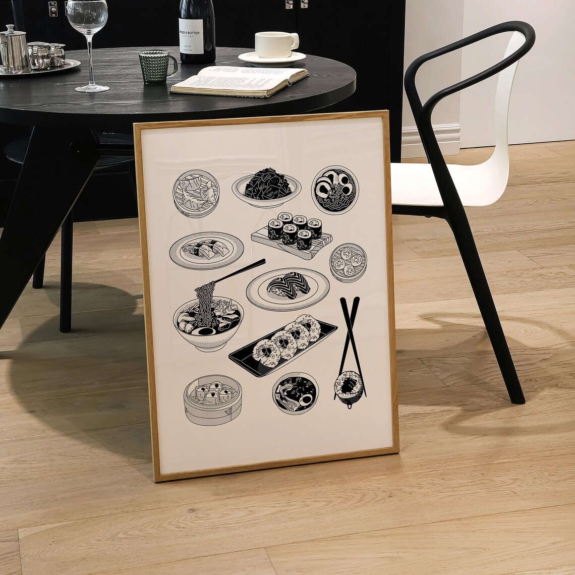 Noodle Sushi Kitchen Art Print, Japandi Poster - Image 2