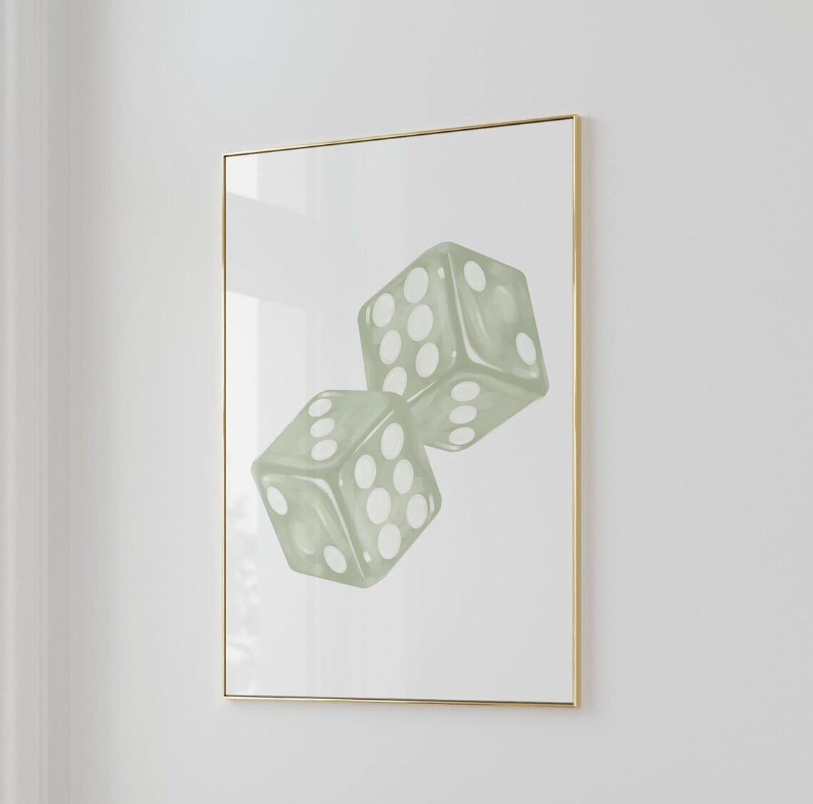 Dice Art Aesthetic Room Decor, Green Art Print - Image 4