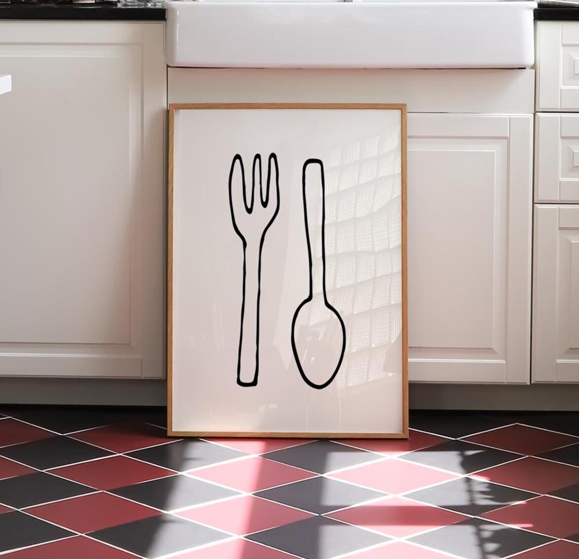 Kitchen Food Art Print, Trendy Farmhouse Minimal