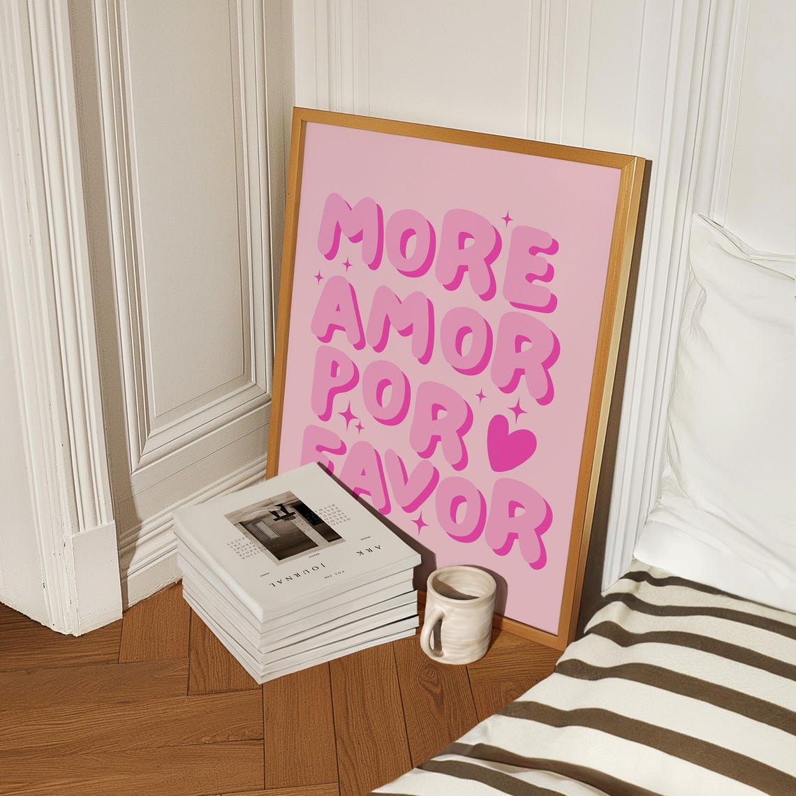 More Amor Por Favor Print Pink Wall Art Trendy Wall Art Preppy Art Prints Cute Dorm Decor Teen Girl Room Decor Girly Dorm Poster - Image 4