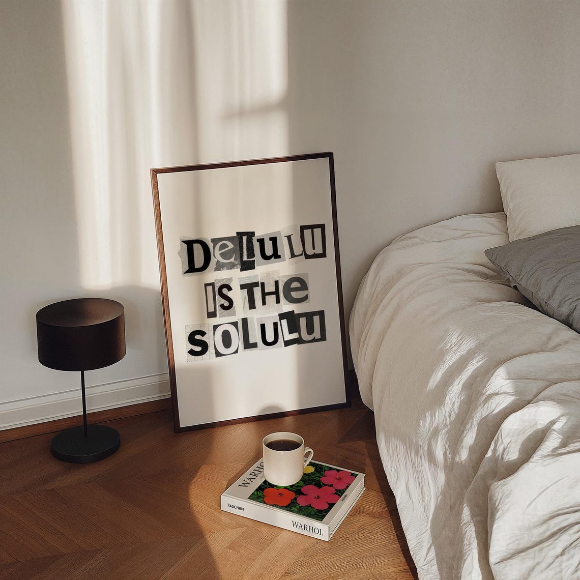 Delulu Is The Solulu Ransom Letter Typography Trendy Funny Poster - Image 3