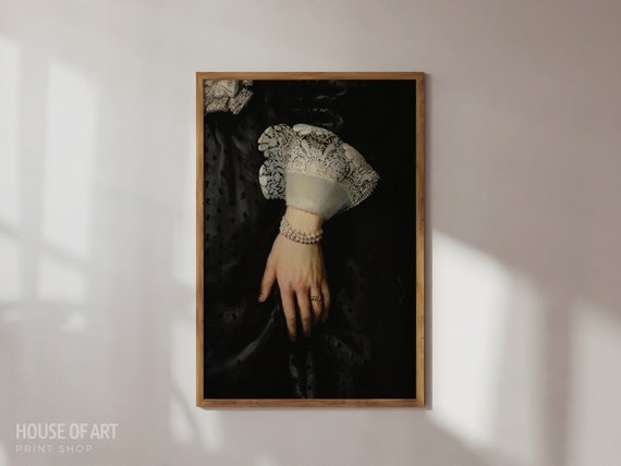 Victorian Woman Portrait Print, Dark Academia Decor