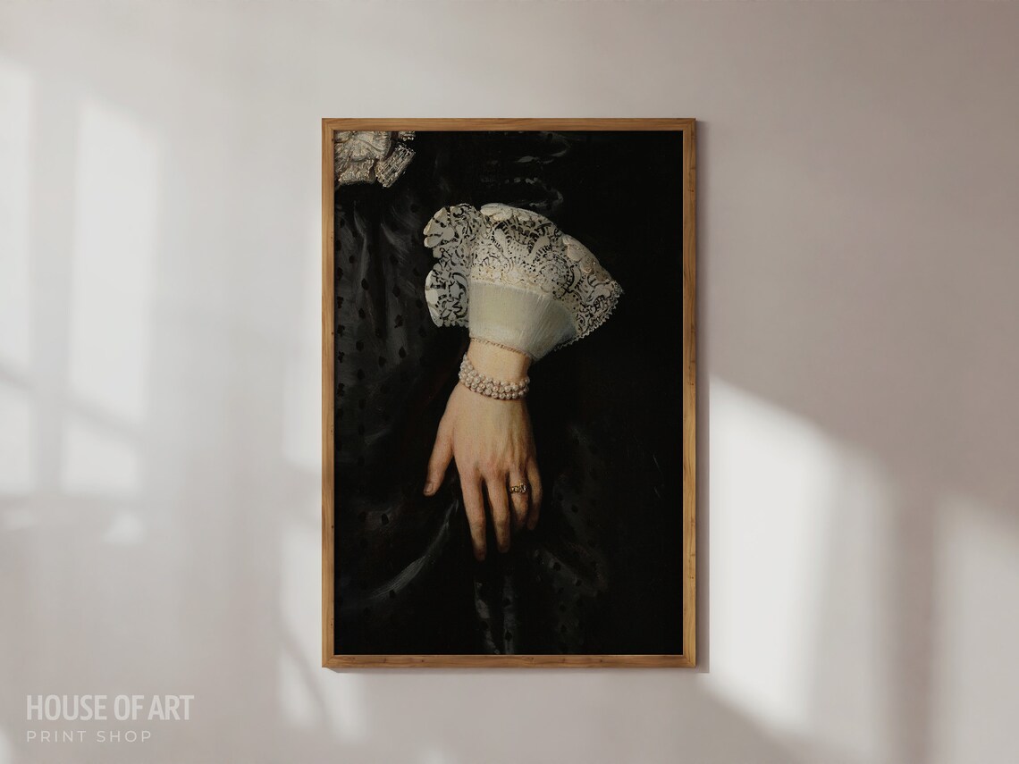 Victorian Woman Portrait Print, Dark Academia Decor