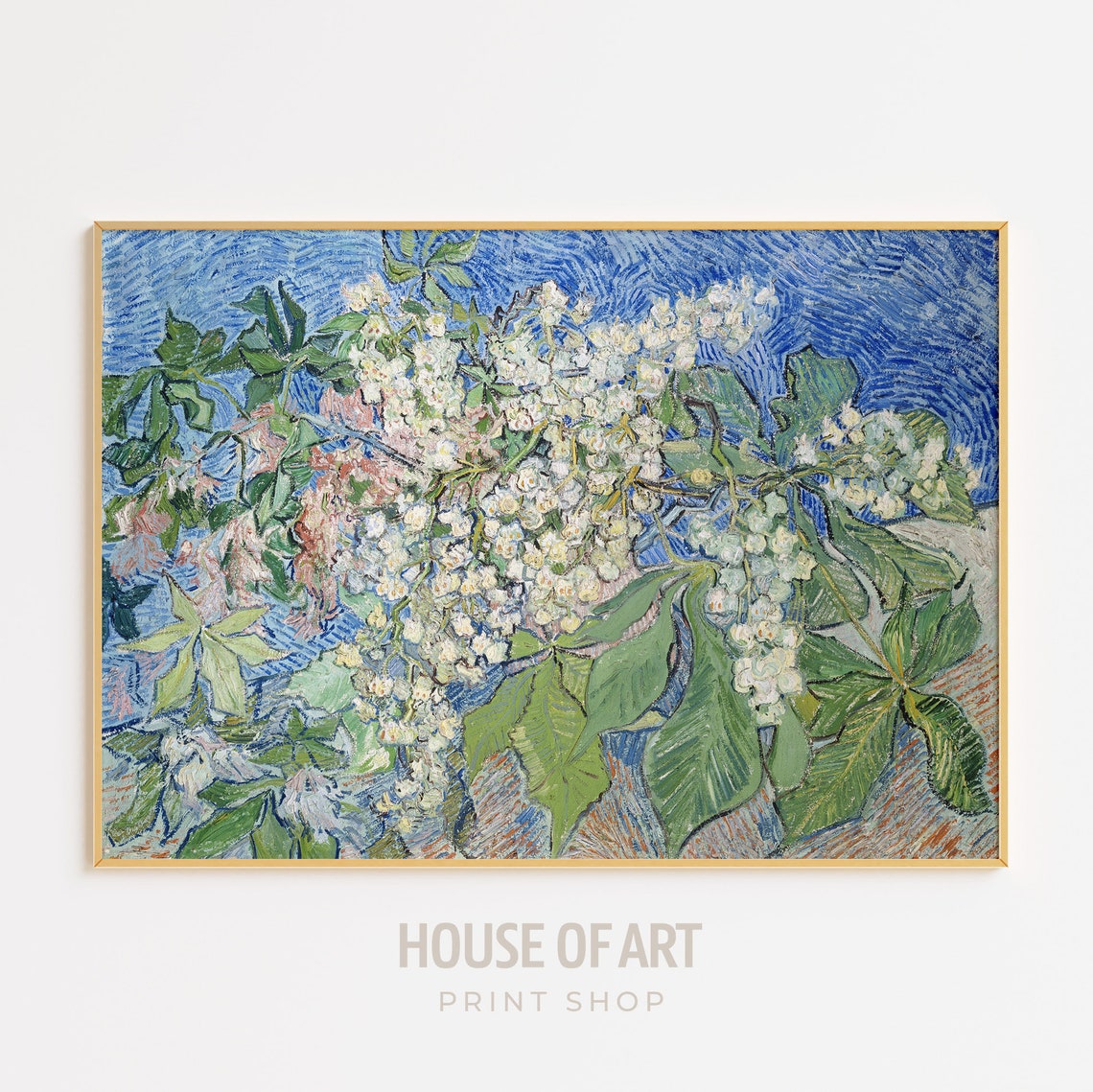Vincent van Gogh Blossoming Chestnut Branches Spring Floral Art Print