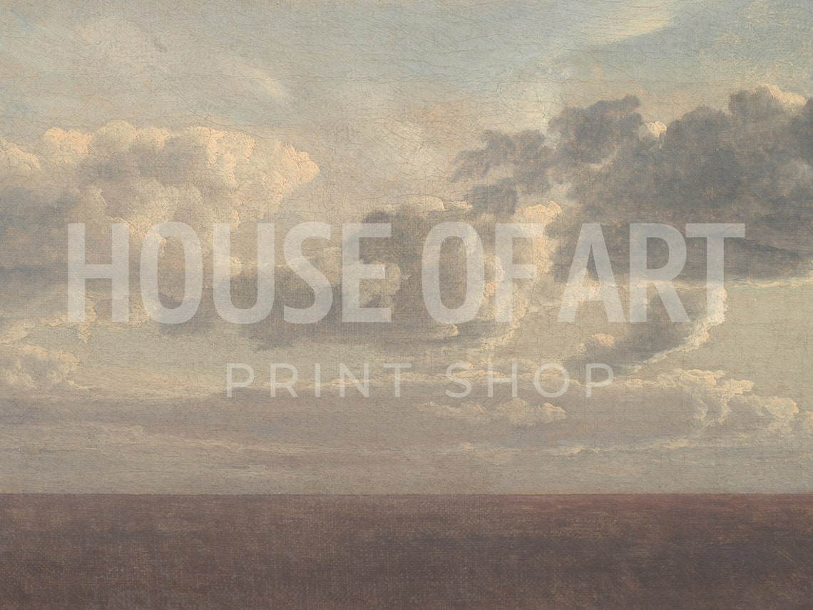 Clouds Frame Tv Art Vintage Painting Aesthetic Seascape Tv Art Neutral Country Farmhouse Art For Tv Frame Tv Art - Image 2
