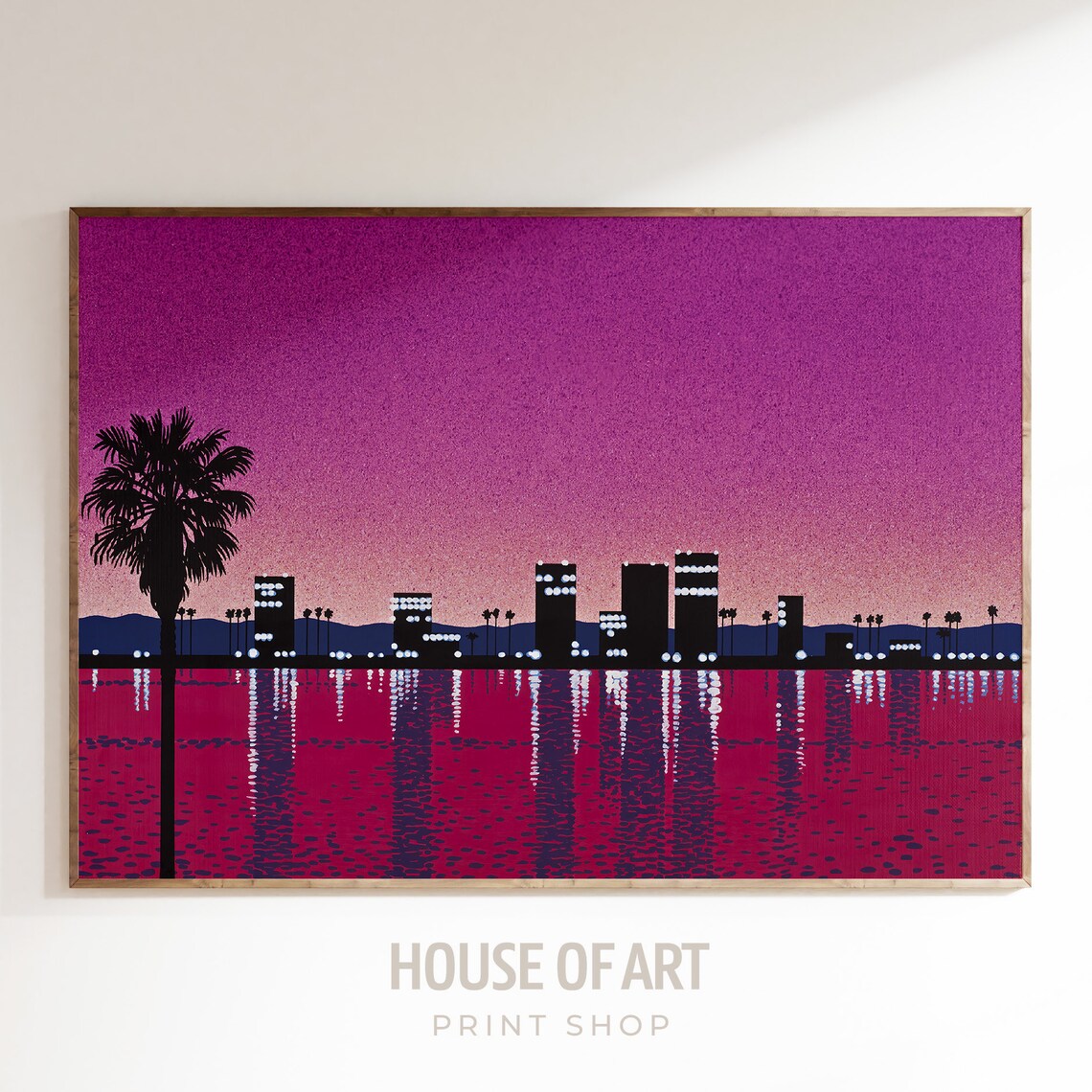 Sunset Skyline Japanese City Pop Art Print