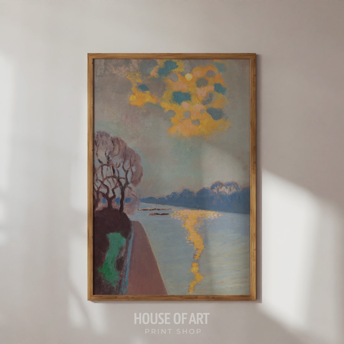 Sunlight On The River Impressionist Water Landscape Painting Art Print