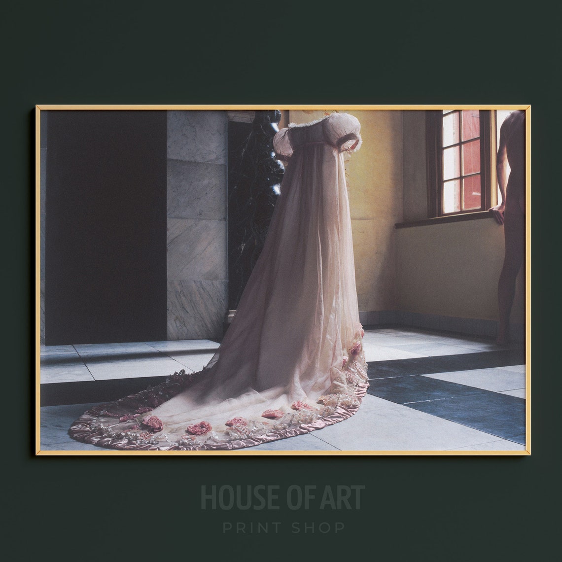 Romantic Empty Vintage Wedding Dress Interior Soft Light Photo Poster - Image 3