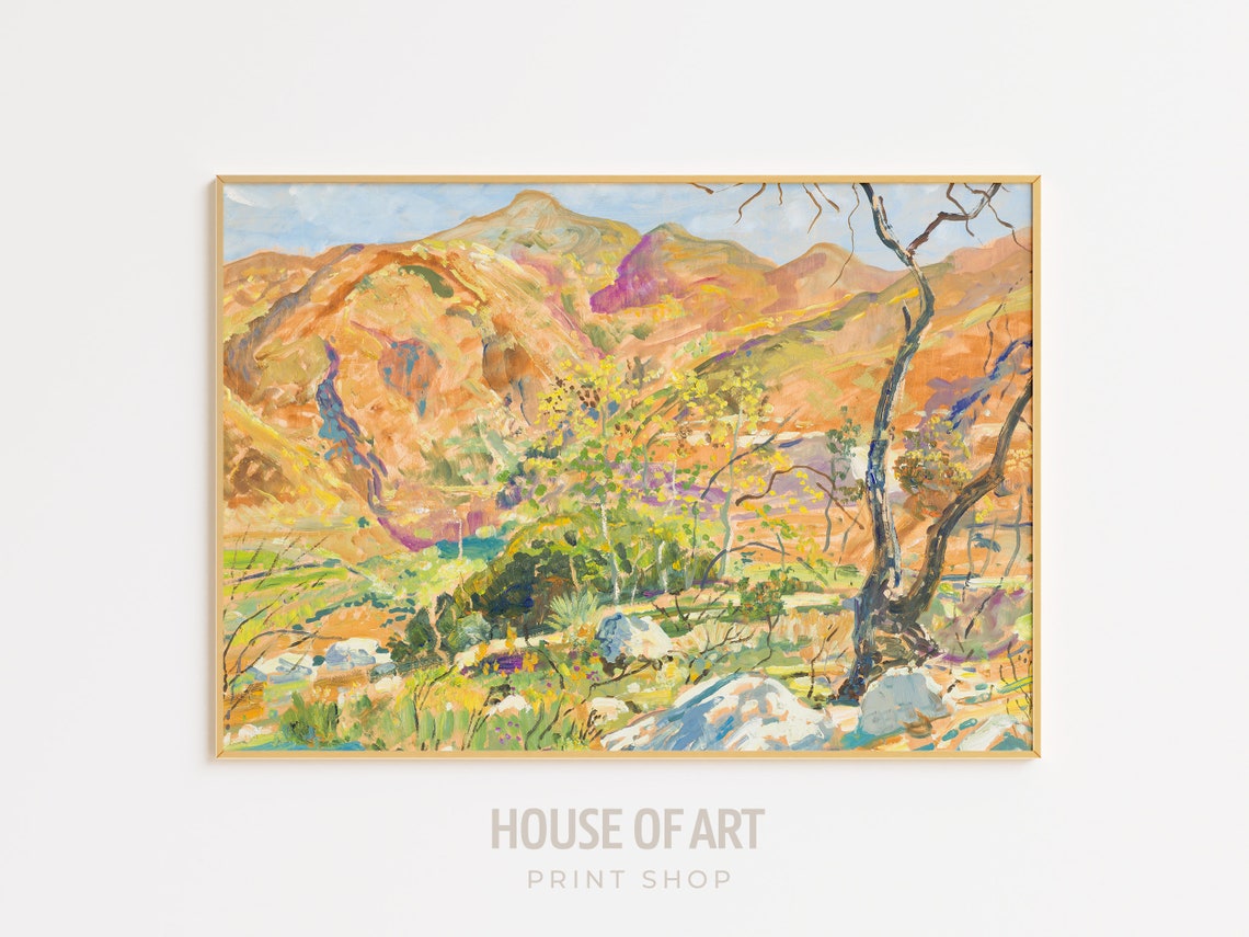 Colorful California Canyon Mountains Impressionist Landscape Print - Image 3