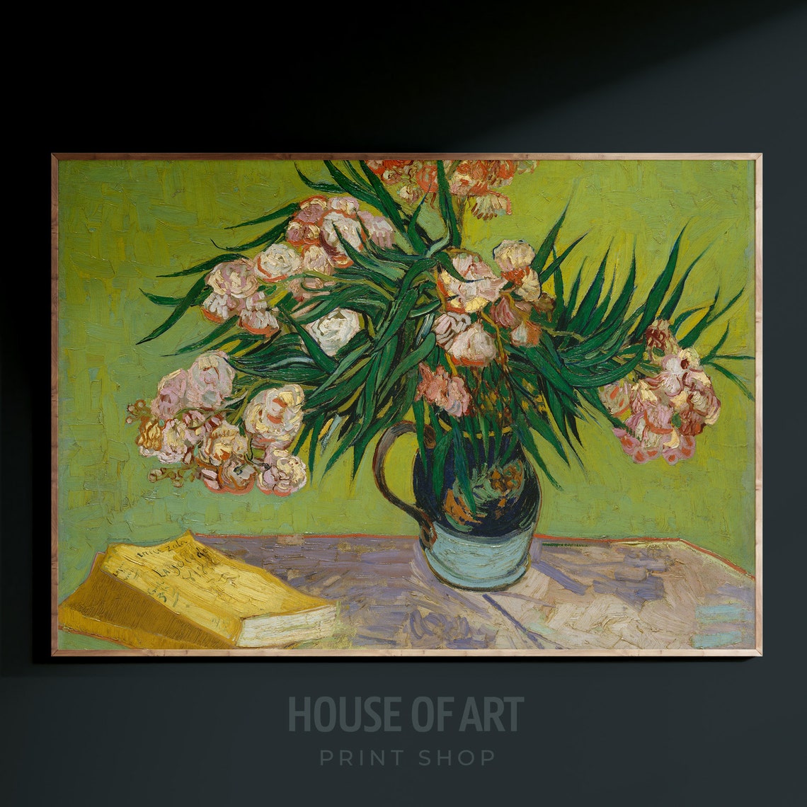 Van Gogh Oleanders Bouquet In Jug Pink Blossoms Still Life Poster - Image 3