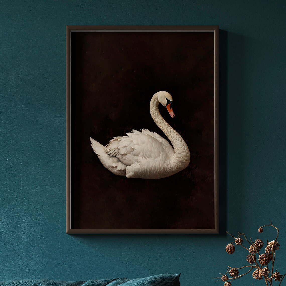 Dark Swan Vintage Nursery Wall Art Print - Image 2