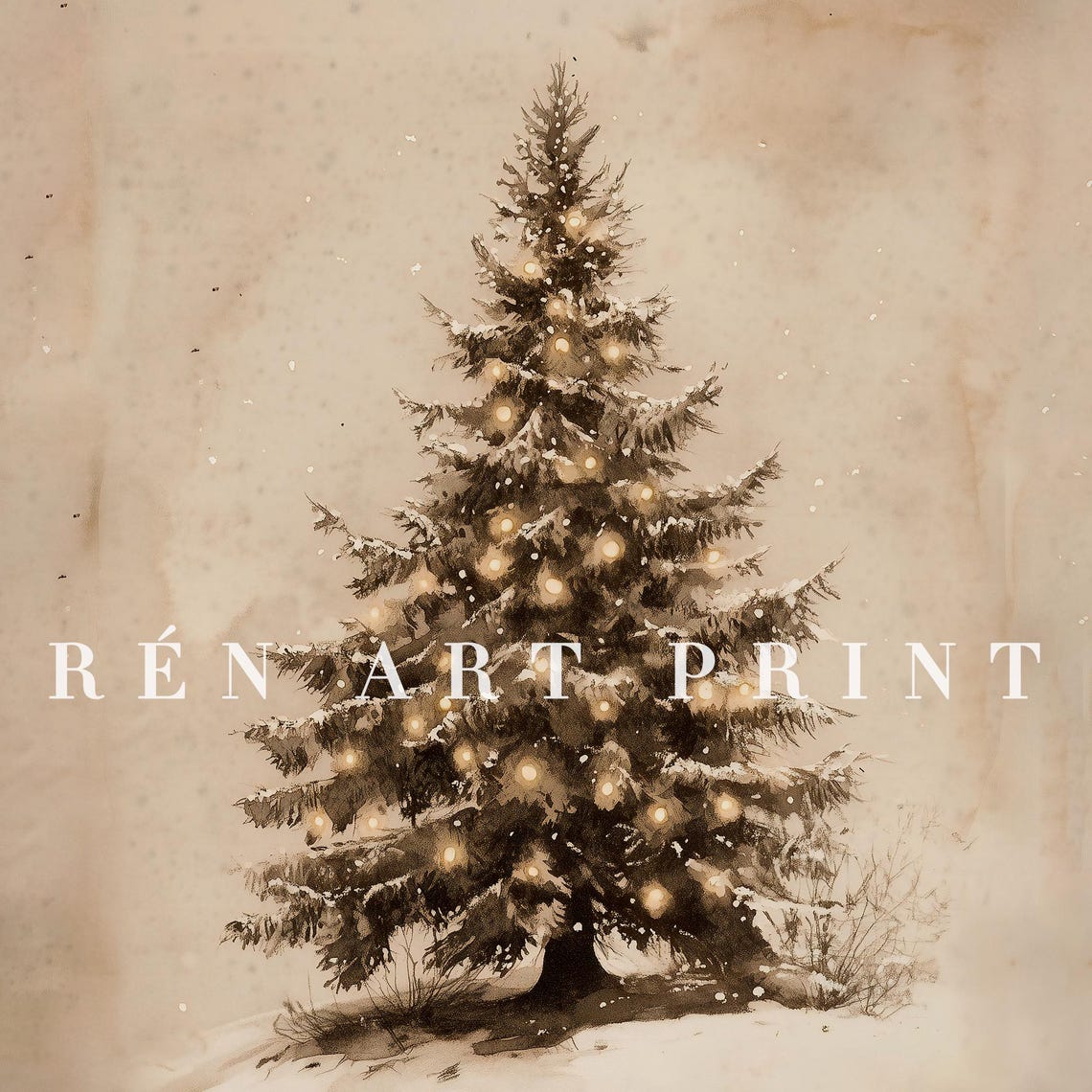Christmas Tree - Vintage Winter Art - Image 3