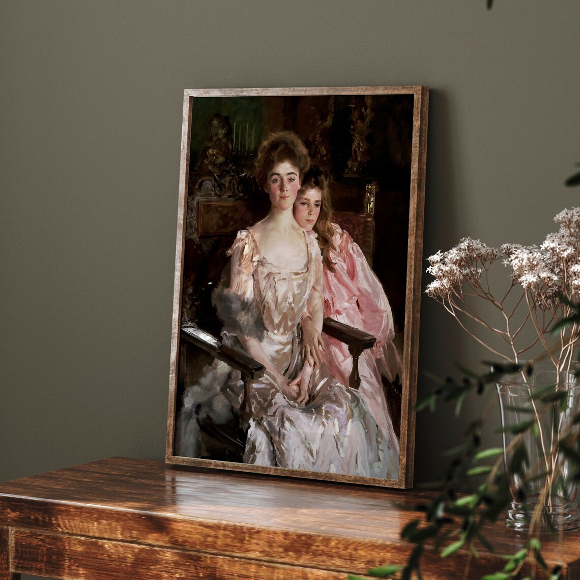 Vintage Woman Portrait Painting, Victorian Wall Art - Image 3