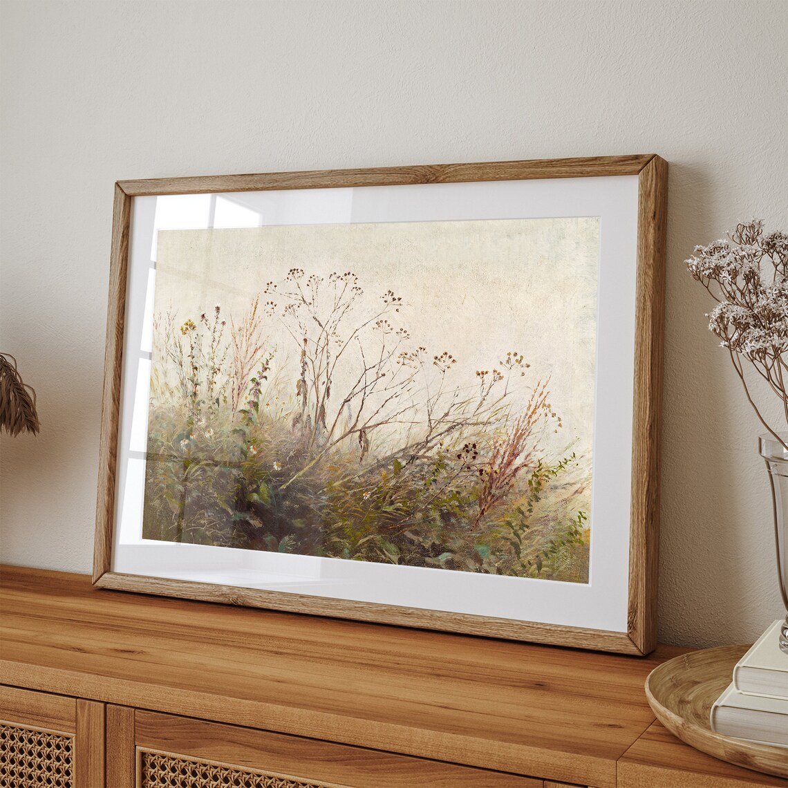 Dried Wildflowers Meadow Grasses Muted Vintage Botanical Poster - Image 3