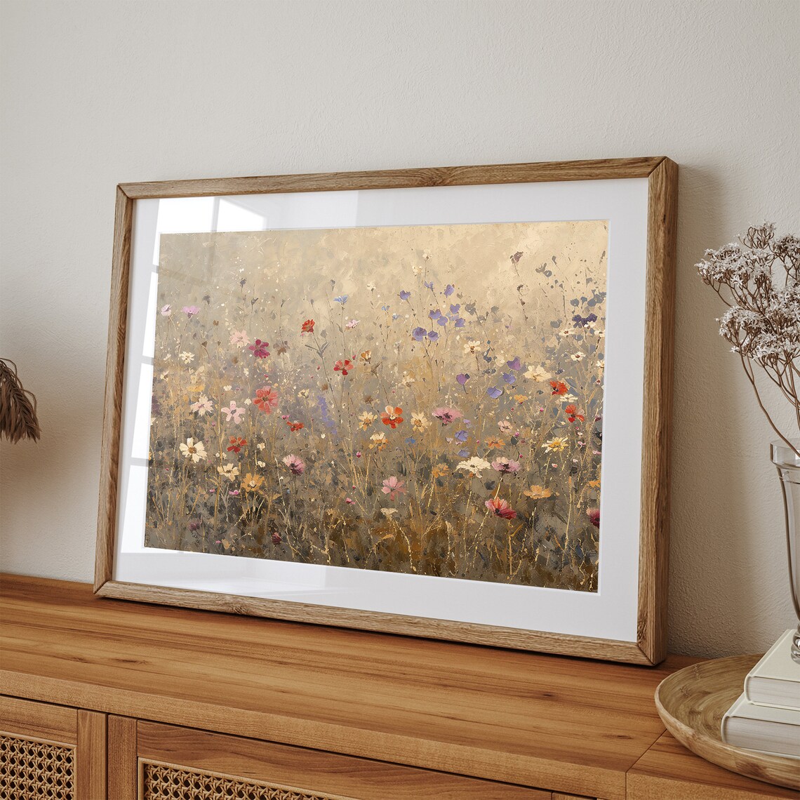 Vintage Wildflower Art Print, Farmhouse Floral Field - Image 3