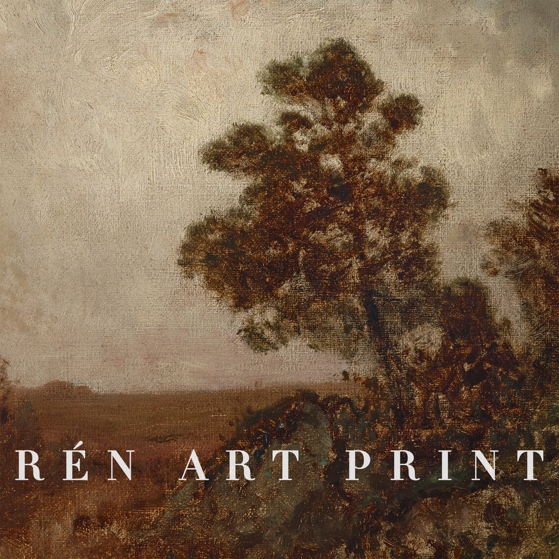 Moody Landscape Painting Art Print, Vintage Rustic Fall - Image 3