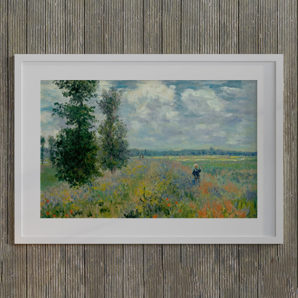 Vintage Spring Poppy Fields Landscape Art Print - Image 2
