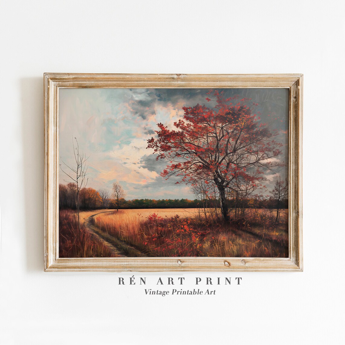 Vintage Autumn Rustic Landscape Art Print
