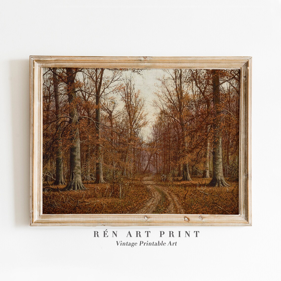 Vintage Autumn Landscape Painting, Art Print