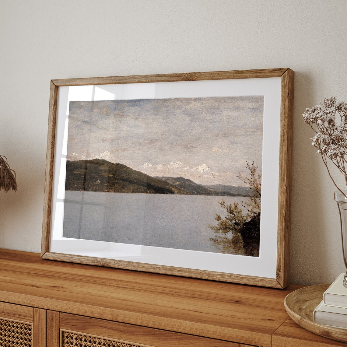 Vintage Lake Landscape, Antique Mountain Wall Decor - Image 3