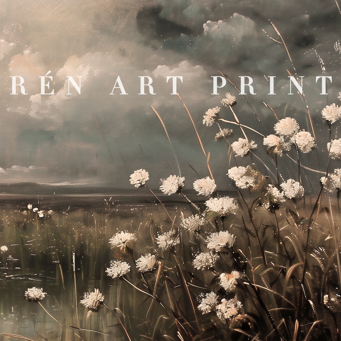 Moody Floral Landscape Art Print, Vintage Autumn Decor - Image 3