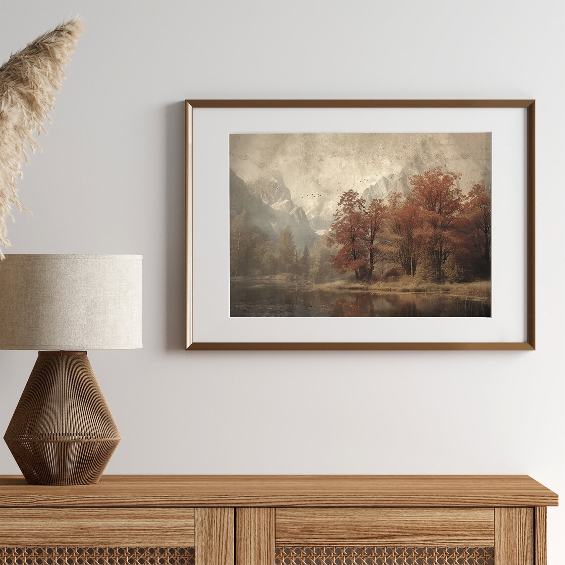 Fall Landscape Oil Painting Vintage Art Print - Image 2