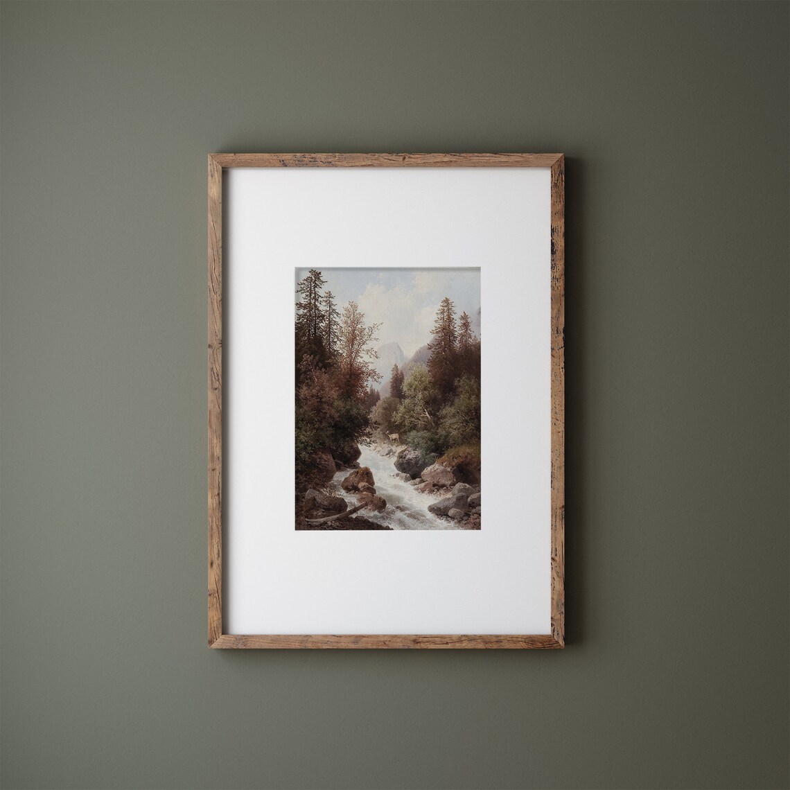 Vintage Autumn Landscape Painting, Rustic Fall Art Print - Image 2
