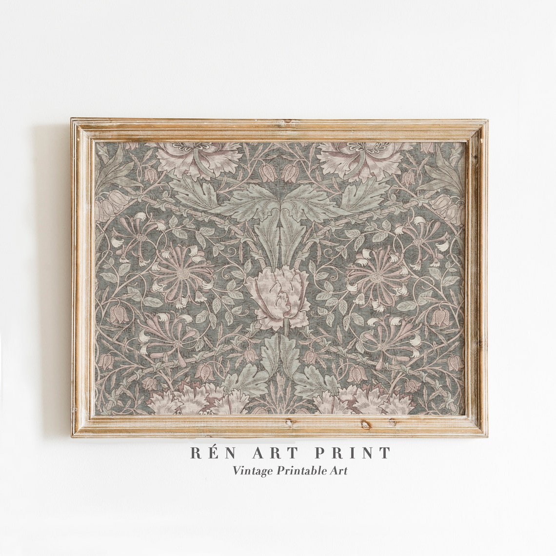 William Morris Honeysuckle Floral Tapestry Pattern Art Print