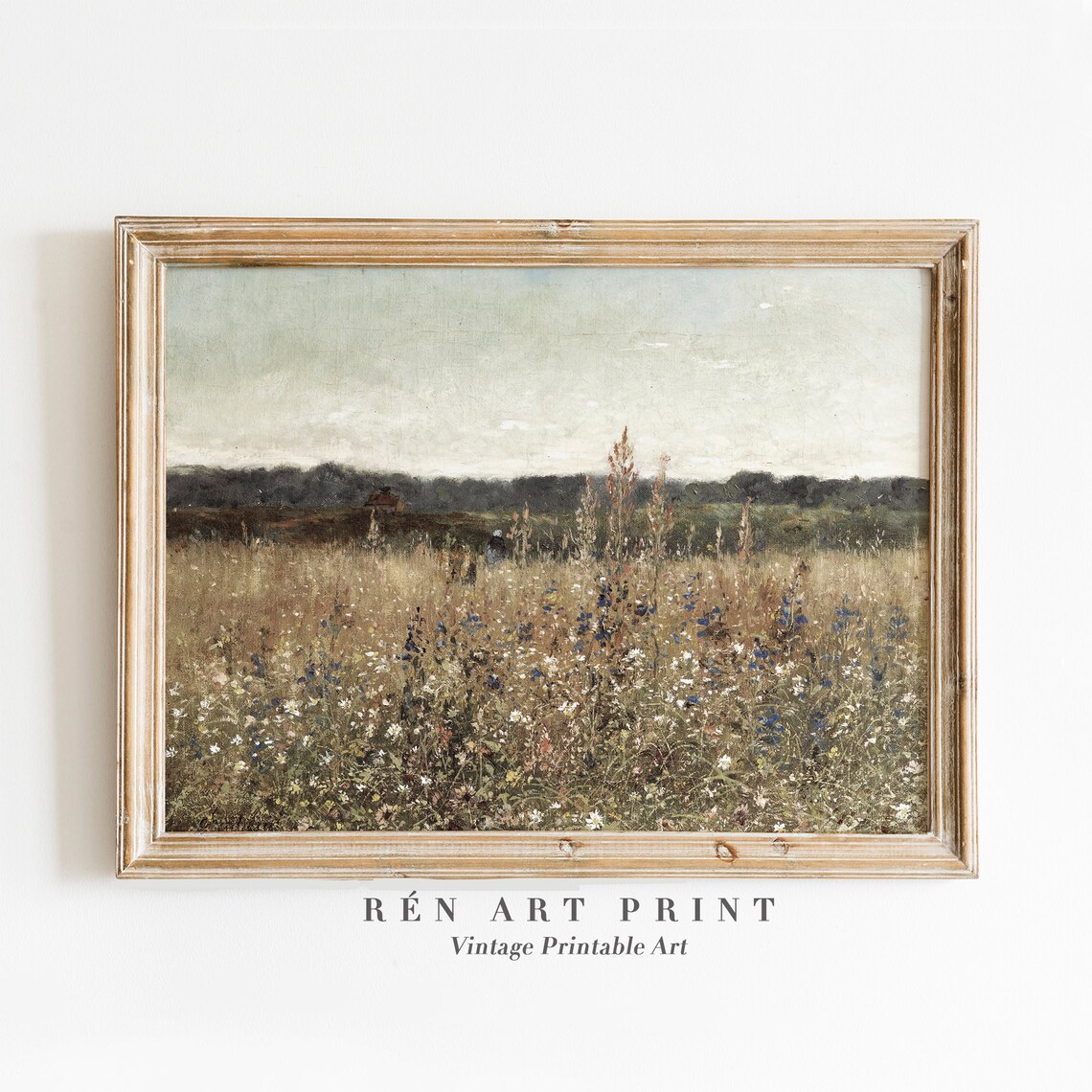 Vintage French Country Wildflower Field Art Print