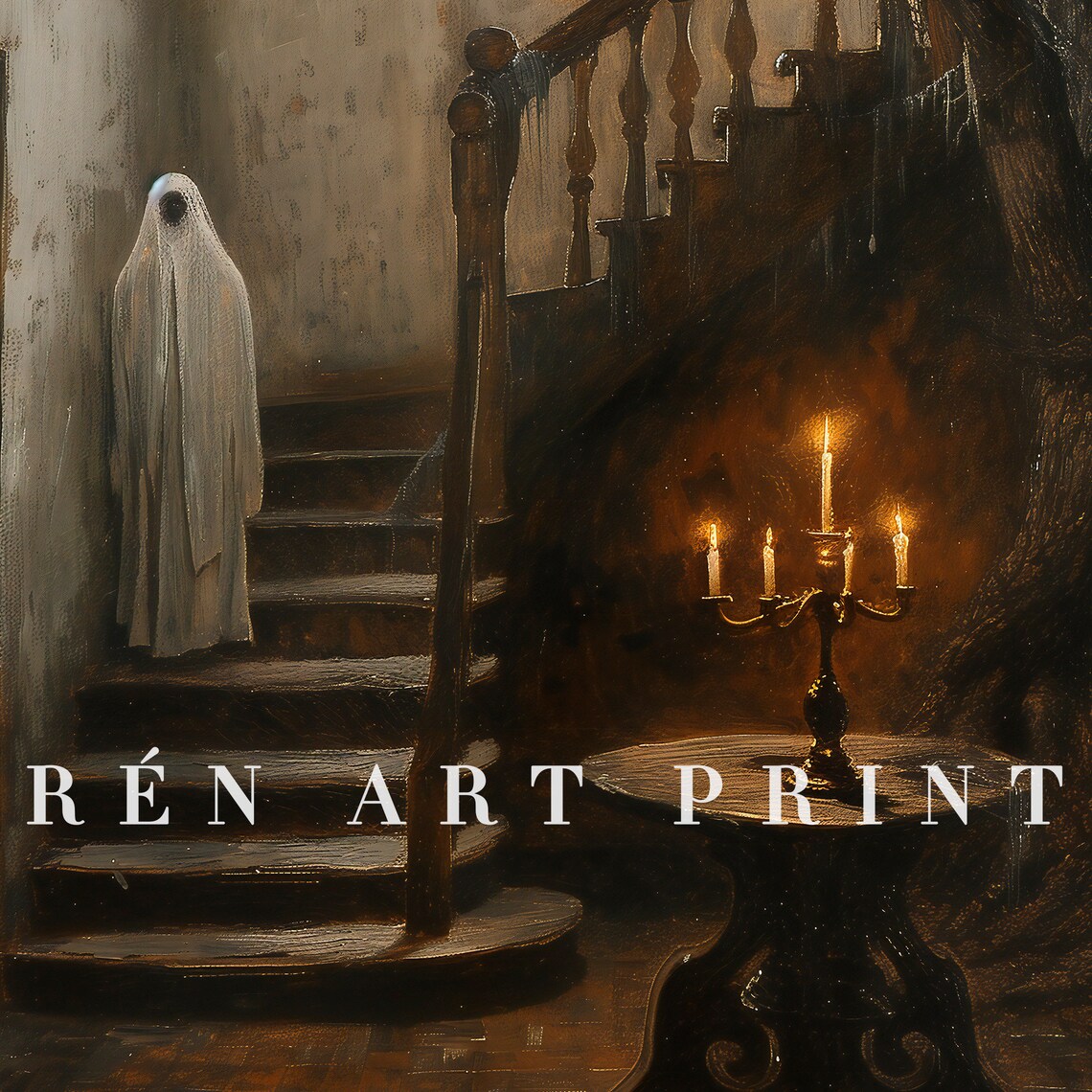 Haunted House Ghost Decor, Dark Academia Art Print - Image 3