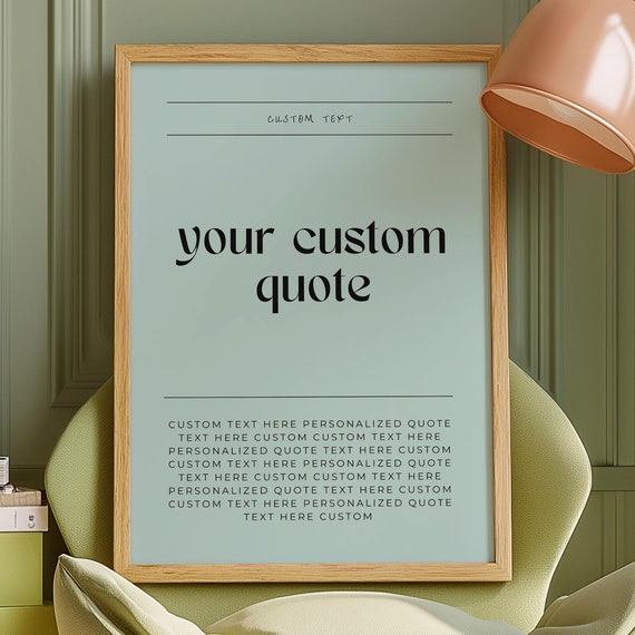 Custom Quote Print Personalized Quote Poster Custom Text Art Choose Fonts Colors Fully Customizable Personalized Gifts