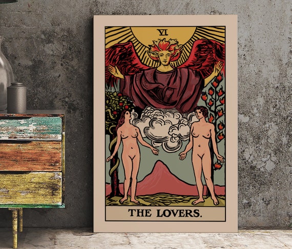 The Lovers Tarot Card Print, Two Women Lovers