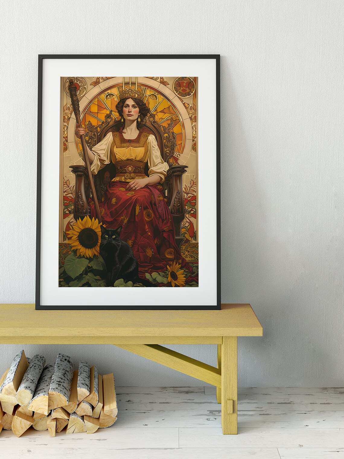 The Queen Of Wands Tarot Card, Mystic Art Print - Image 2