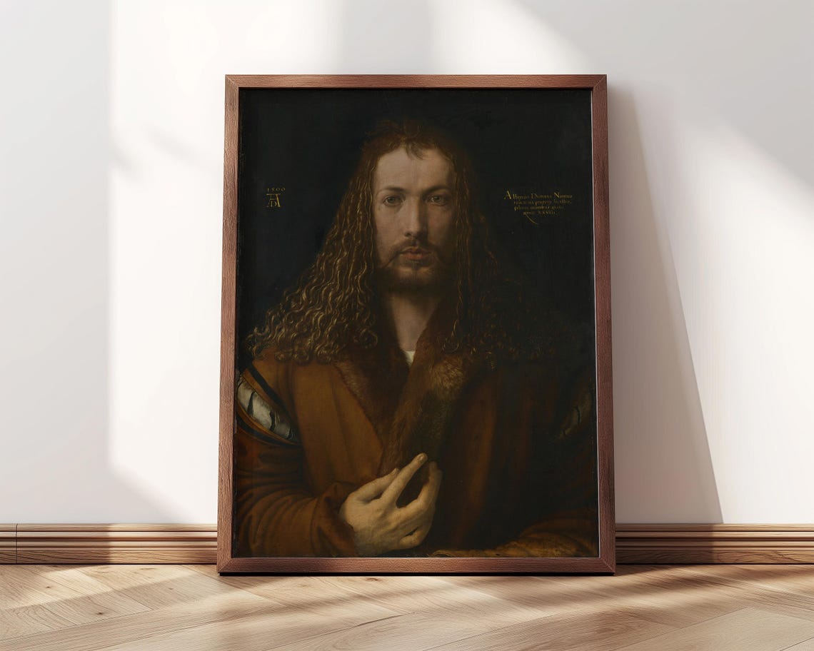 Albrecht Durer Self Portrait 1500 Golden Curls Renaissance Art Poster - Image 5