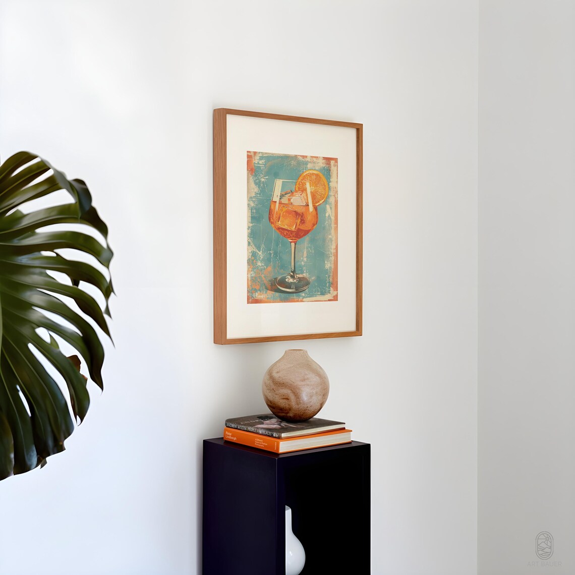 Aperol Spritz Cocktail Vintage Style Orange Bar Art Kitchen Wall Poster - Image 3