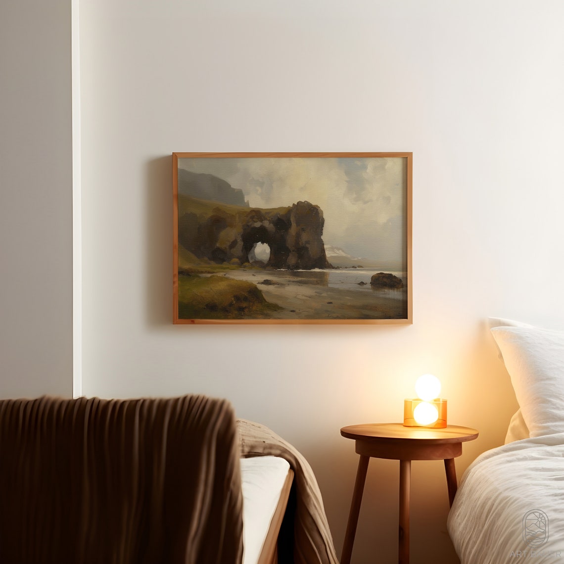 Rocky Sea Arch Coastal Cliffs Beach Landscape Nordic Seascape Poster - Image 4