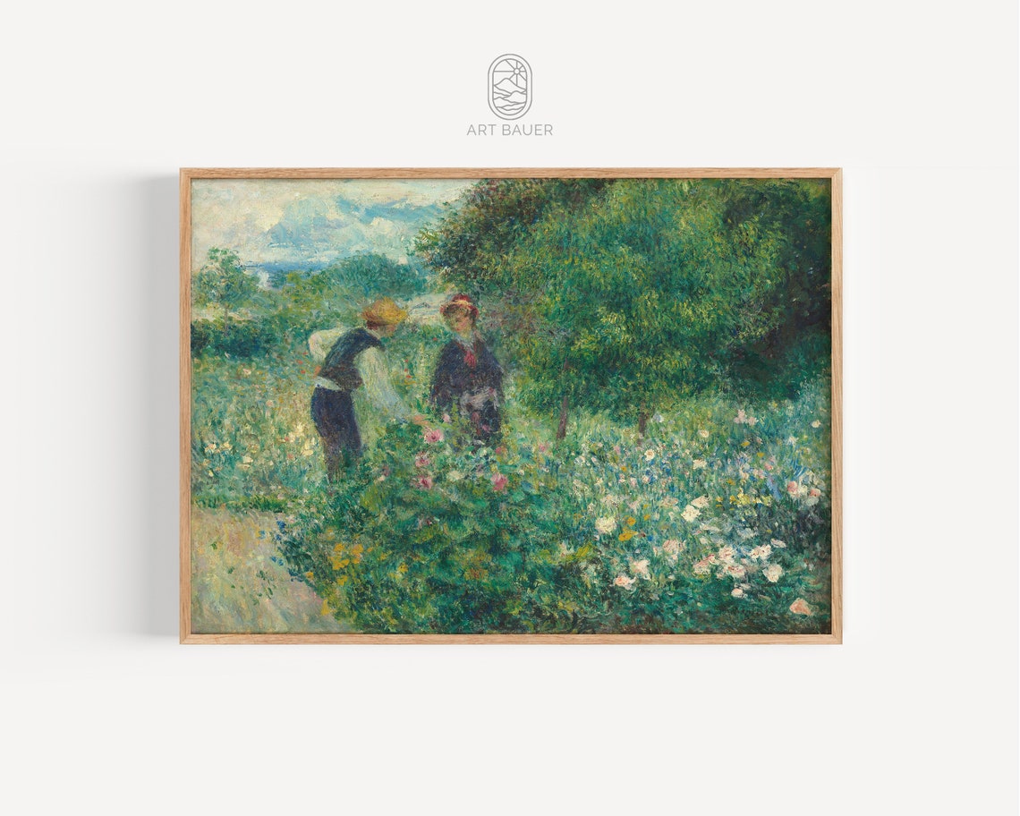 Auguste Renoir Picking Flowers Garden Couple Impressionist Art Poster - Image 4