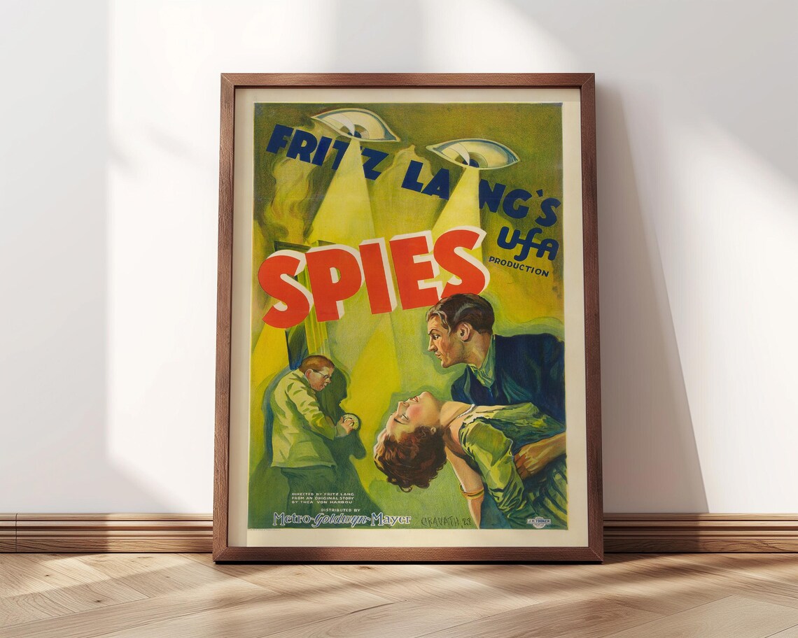 Spies 1928 Fritz Lang UFA Espionage Silent Thriller Film Art Poster - Image 4
