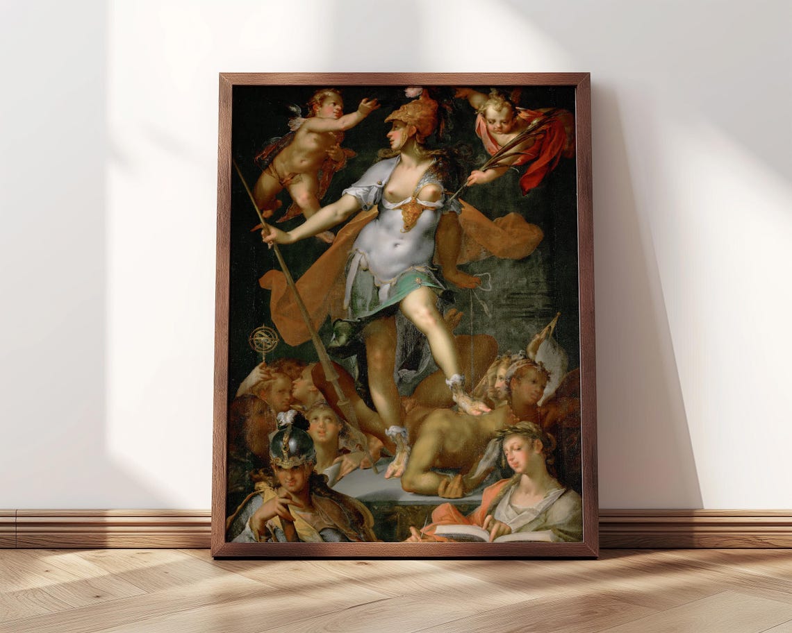 Bartholomeus Spranger Minerva Victorious Over Ignorance 1591 Poster