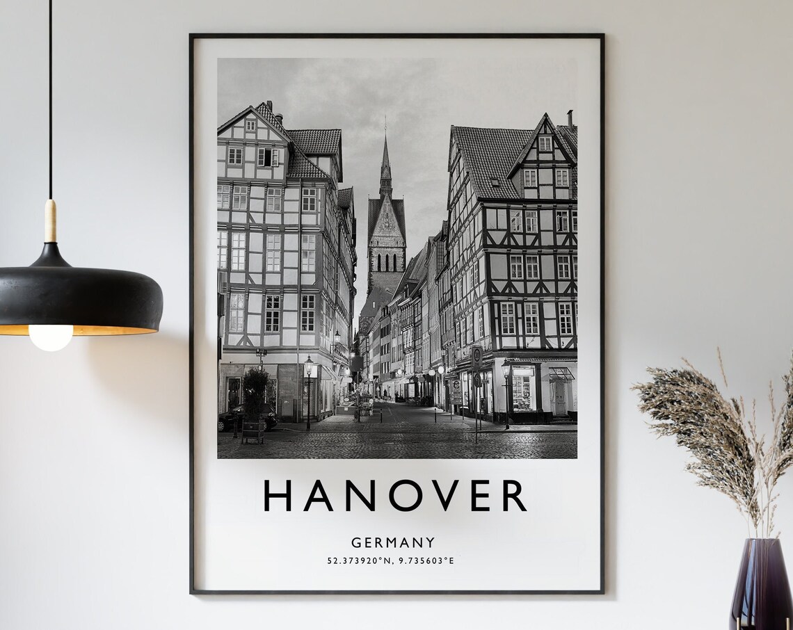 Hanover Germany Black And White Travel Poster
