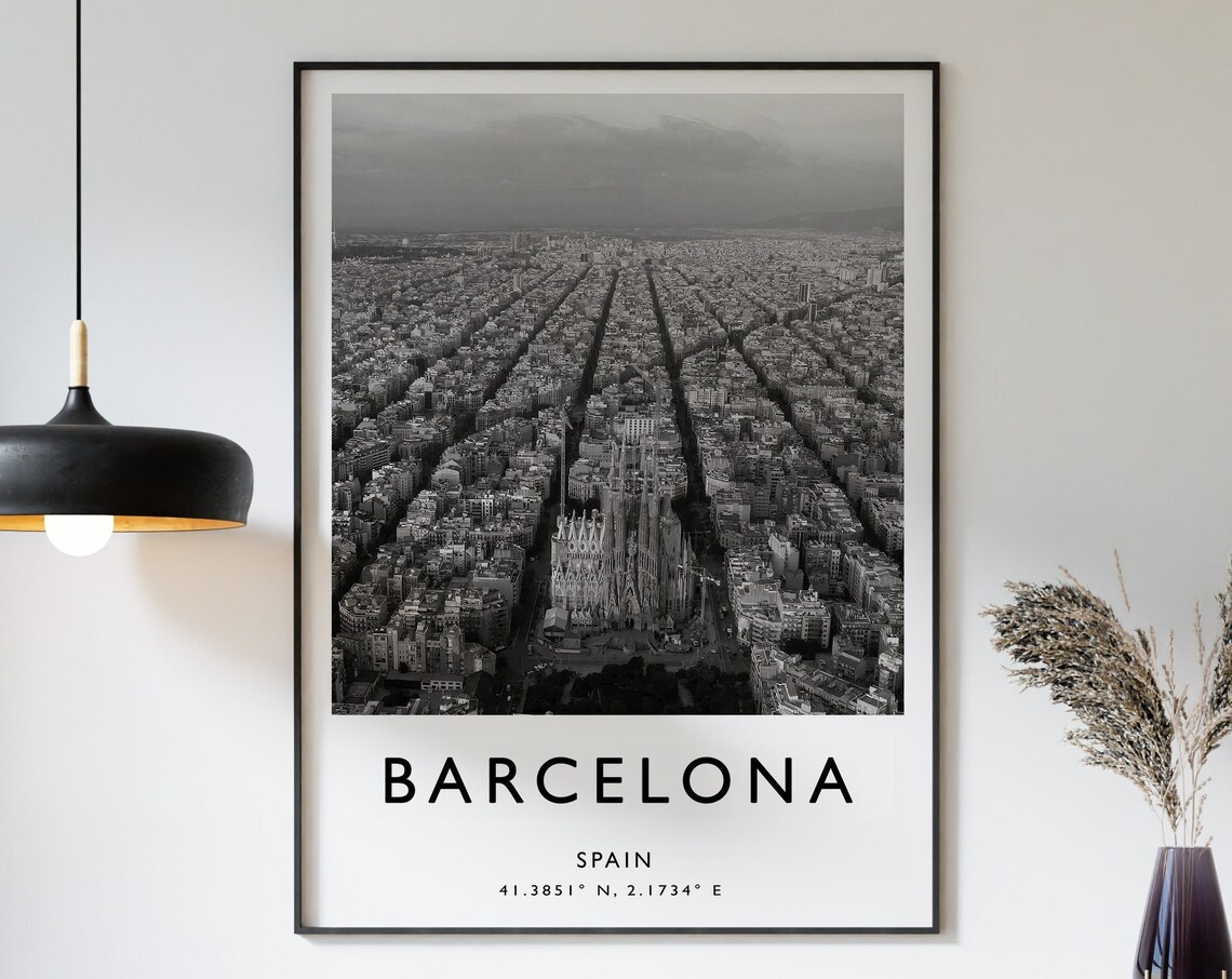 Barcelona Travel Poster, Spain Travel Art Print