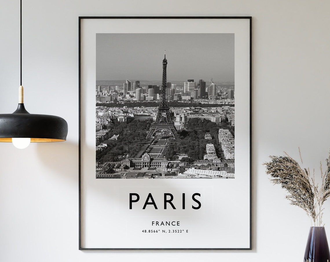 Paris Travel Print Paris Travel Poster France Print Travel Art Travel Decor Black And White Print Photographic Art Various Sizes