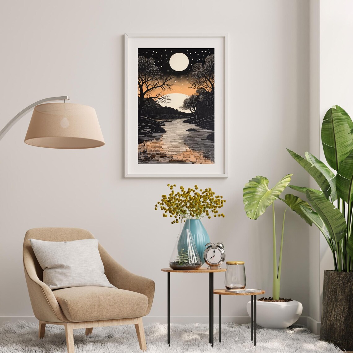 Japanese Woodblock Printing Dawn By The River Poster - Image 3
