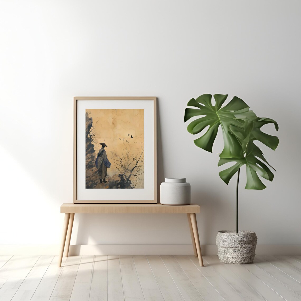 Mystical Wanderer Minimalist Eastern Inspired Art - Image 2