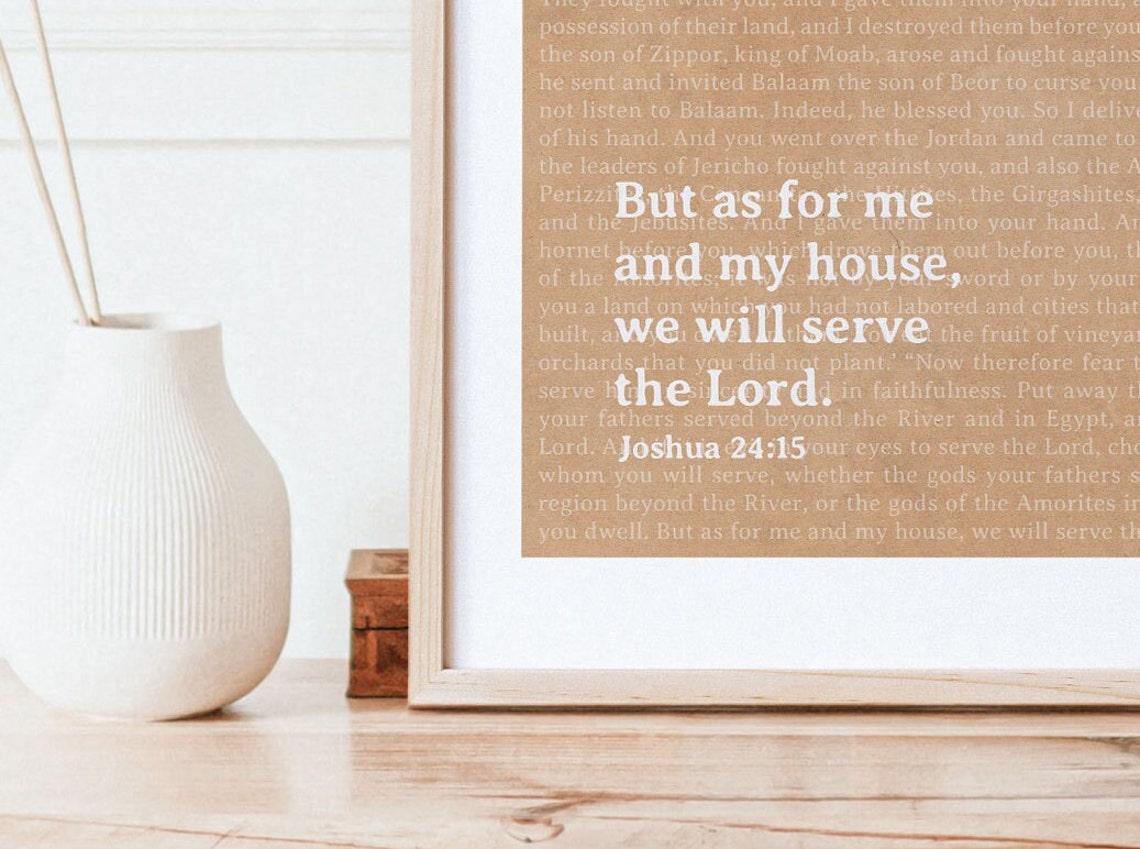 We Will Serve The Lord Bible Verse Artwork Print Joshua Print Joshua 2415 Christian Artwork Home Decor - Image 2