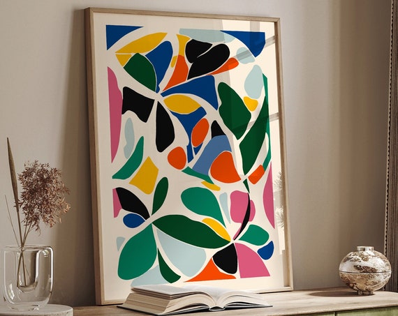 Modern Abstract Art Poster Colorful Geometric Shapes Vibrant Wall Decor Contemporary Artwork For Home And Office Decoration Mid Century