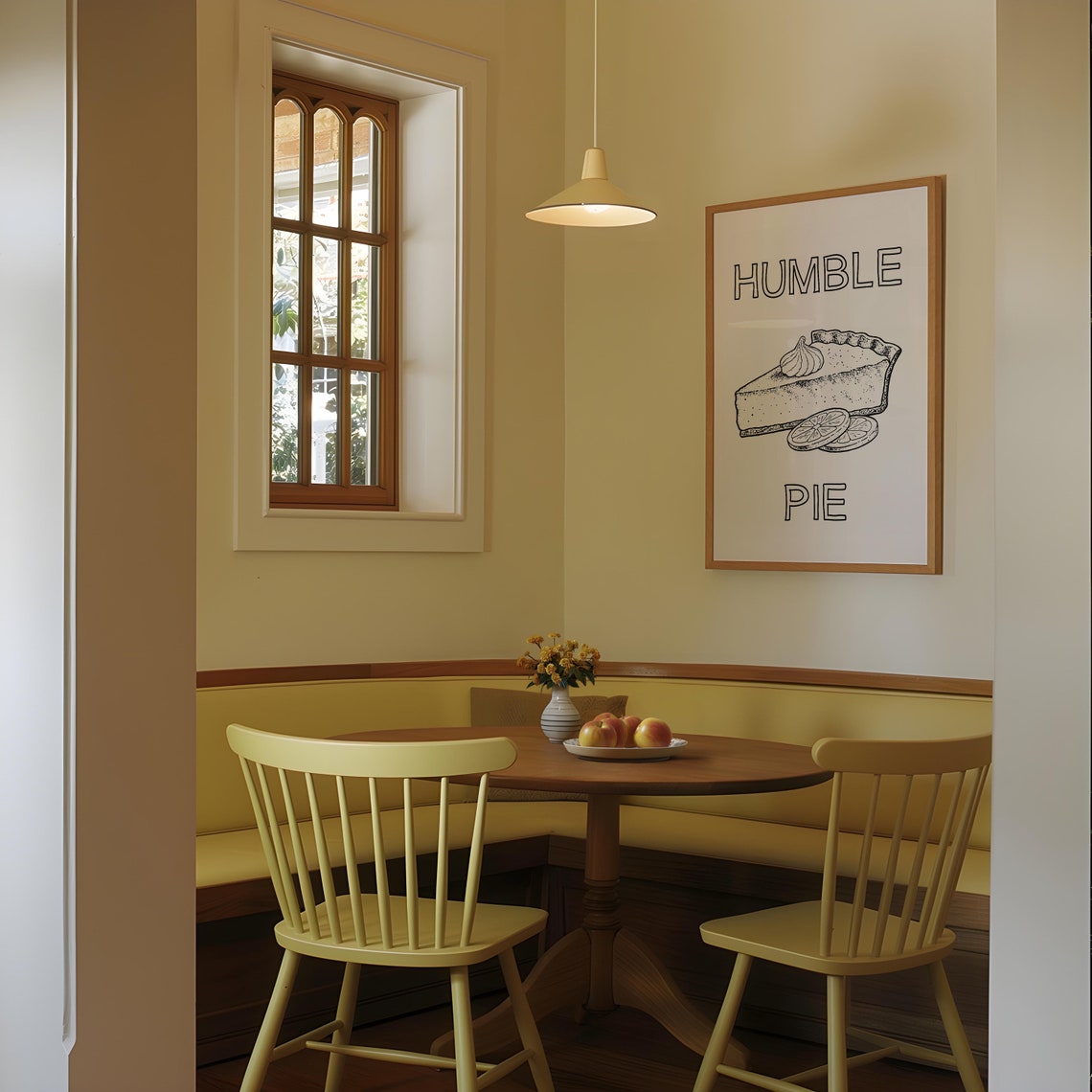 Humble Pie Vintage Lemon Slice Whipped Cream Outline Text Poster - Image 2