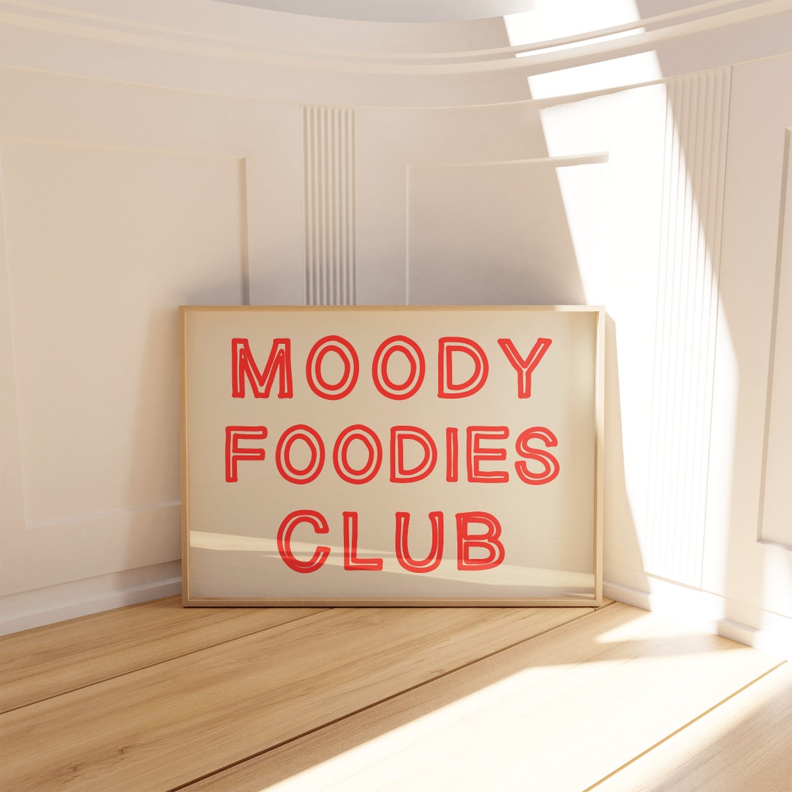 Moody Foodies Club Red Retro Typography Kitchen Quote Poster - Image 5