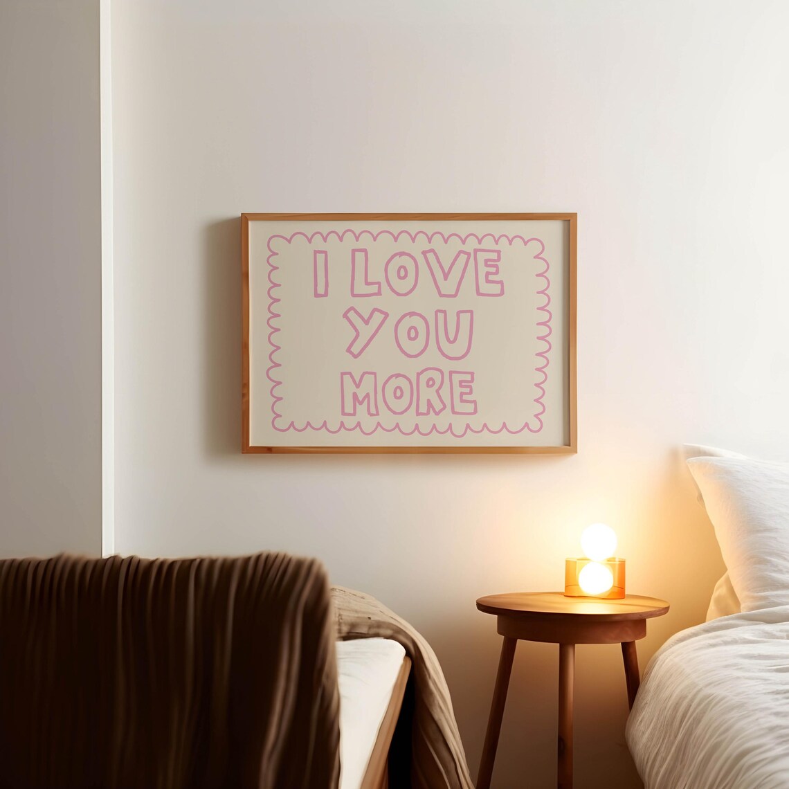 I Love You More Quote Art Print, Trendy Bedroom Decor - Image 3