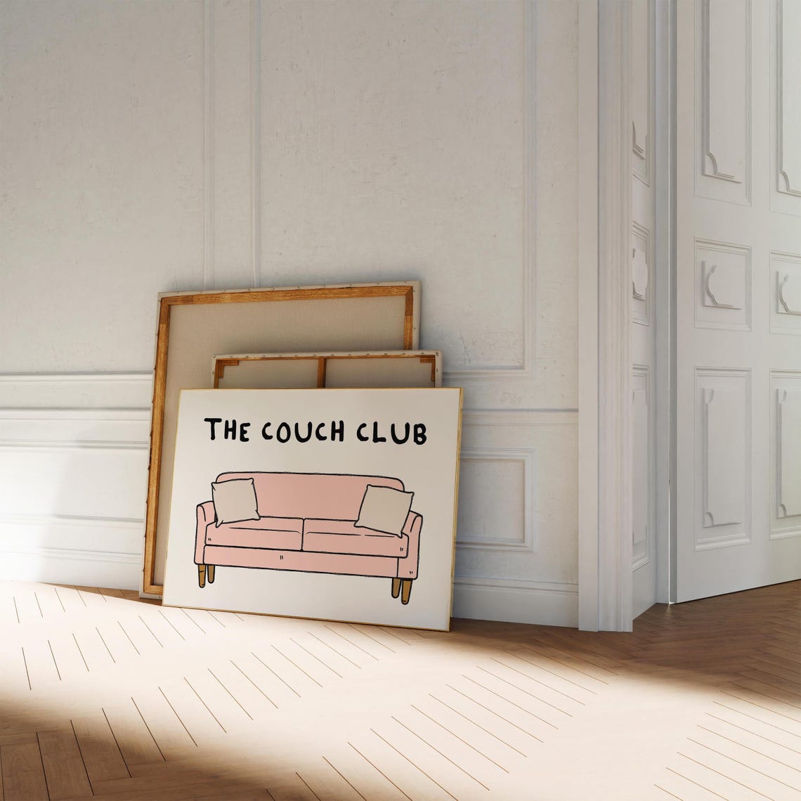 The Couch Club Pink Sofa Funny Retro Art Living Room Decor Poster - Image 2